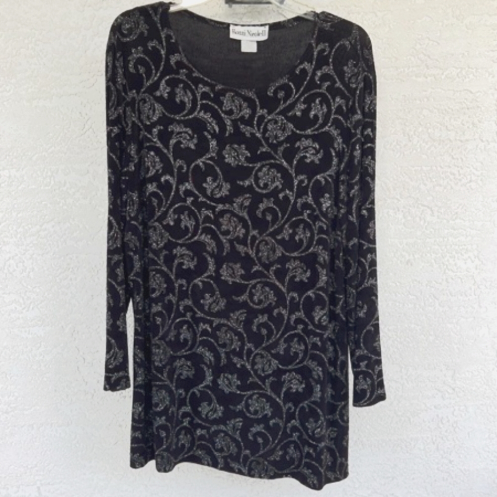 Ronnie Nicole II Black Slinky and Sparkly  Blouse - Size 20W